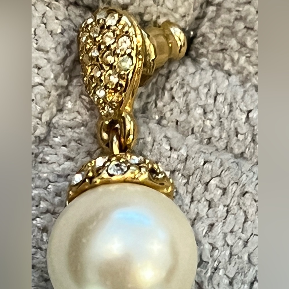 Dressy pearl drop earrings